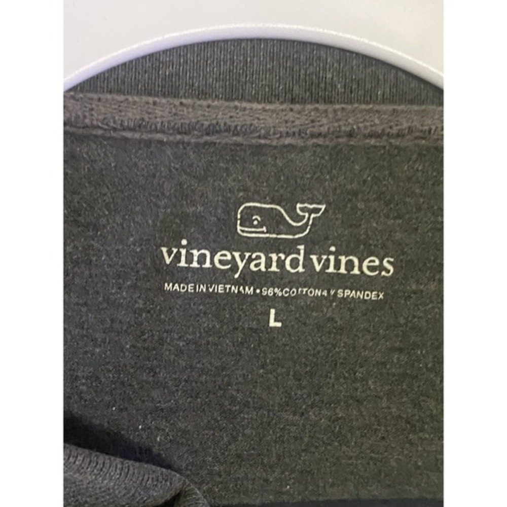 Vineyard Vines Mens Large Gray Short Sleeve Cotton Blend Whale Logo Polo Shirt - Picture 2 of 4